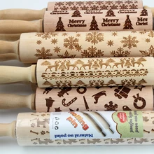 2 размера 43 см 35 см Рождество тиснение Скалка выпечки печенье, фондан, пирог тесто выгравированы ролик олень; Снежинка