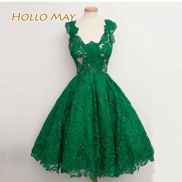 Green Lace Prom Dress