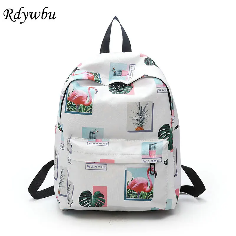 Рюкзак Rdywbu Flamingo для женщин легкая нейлоновая дорожная сумка девочек подростков