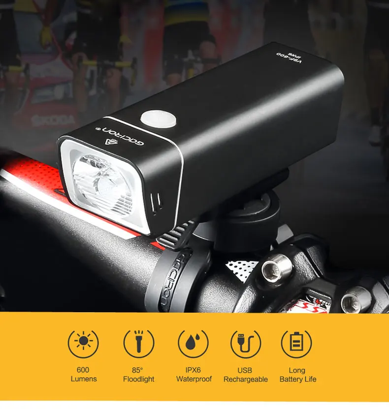 Cheap Gaciron Bicycle Headlight Built-in 2500mAH Battery USB Charge 600 Lumens 9 hours Runtime Side Visible Cycling Front Lighting 0 Cheap Gaciron Bicycle Headlight Built-in 2500mAH Battery USB Charge 600 Lumens 9 hours Runtime Side Visible Cycling Front Lighting 0