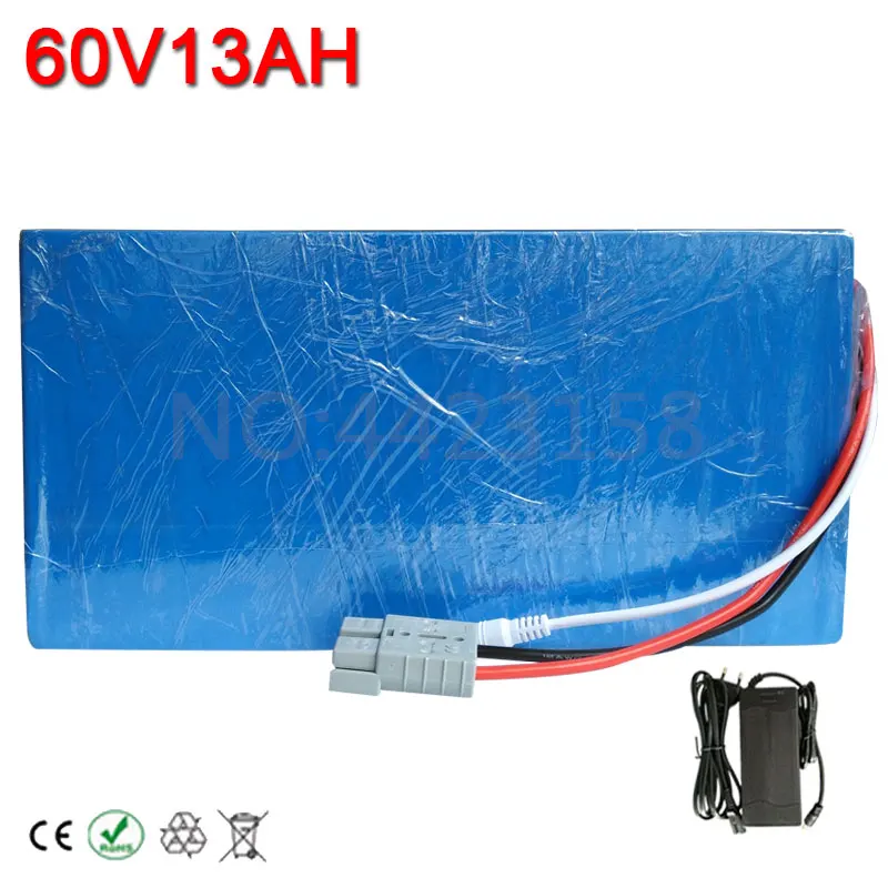 Discount 60V battery 60V 13AH Electric bicycle battery 60V 12AH lithium battery With 30A BMS +67.2V 2A charger for 750W 1000W 1500W Motor 1
