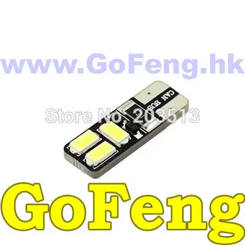 

50PCS/LOT New arrival 12v car led w5w 194 T10 6 led SMD 5630 6smd canbus no error led bulb lamp light free shipping