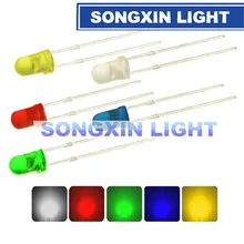 5000 шт./лот 5 цветов F5 5 мм круглый желтый белый красный зеленый синий рассеянный круглый диодный светодиодный светильник