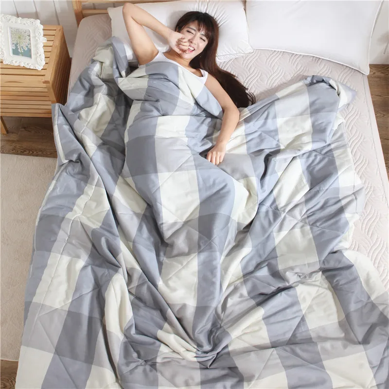 

One Pcs New Plain Style Summer Quilt Double Queen Size Blanket 100% Cotton Blanket on the bed/Sofa/Air-Condition Room
