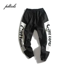 Винтажные мужские спортивные штаны с цветными вставками и буквенным принтом сбоку осенние модные брюки с эластичной резинкой на талии