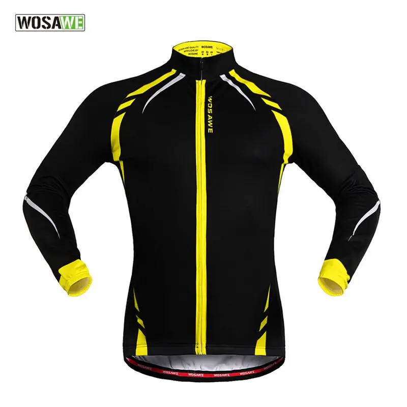 

WOSAWE Thermal Fleece Warm Sports Jacket MTB Road Bike Cycling Outerwear Long Sleeve Windproof Bicycle Training Clothes