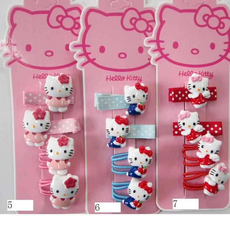 Модные детские головные уборы, элегантные милые заколки для волос hello kitty, резинки, резинки, аксессуары для волос, заколки резинки для волос для детей