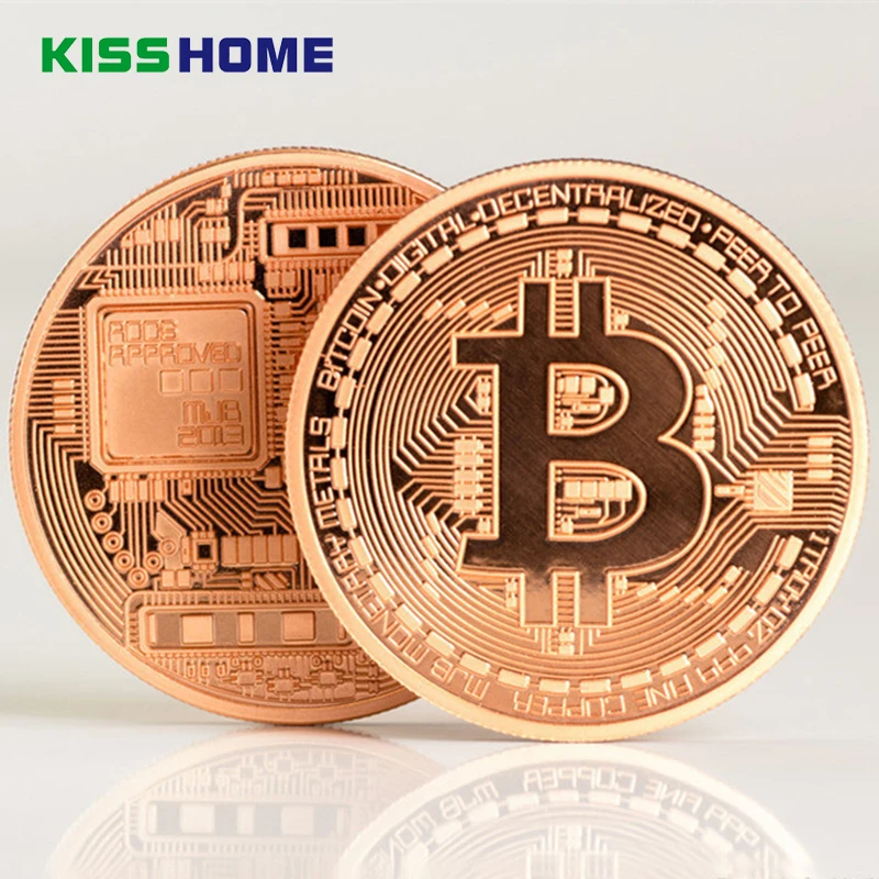 

New Gold Plated Bitcoin Coin Collectible Gift Casascius Bit Coin BTC Coin Art Collection Physical Gold Commemorative Coins
