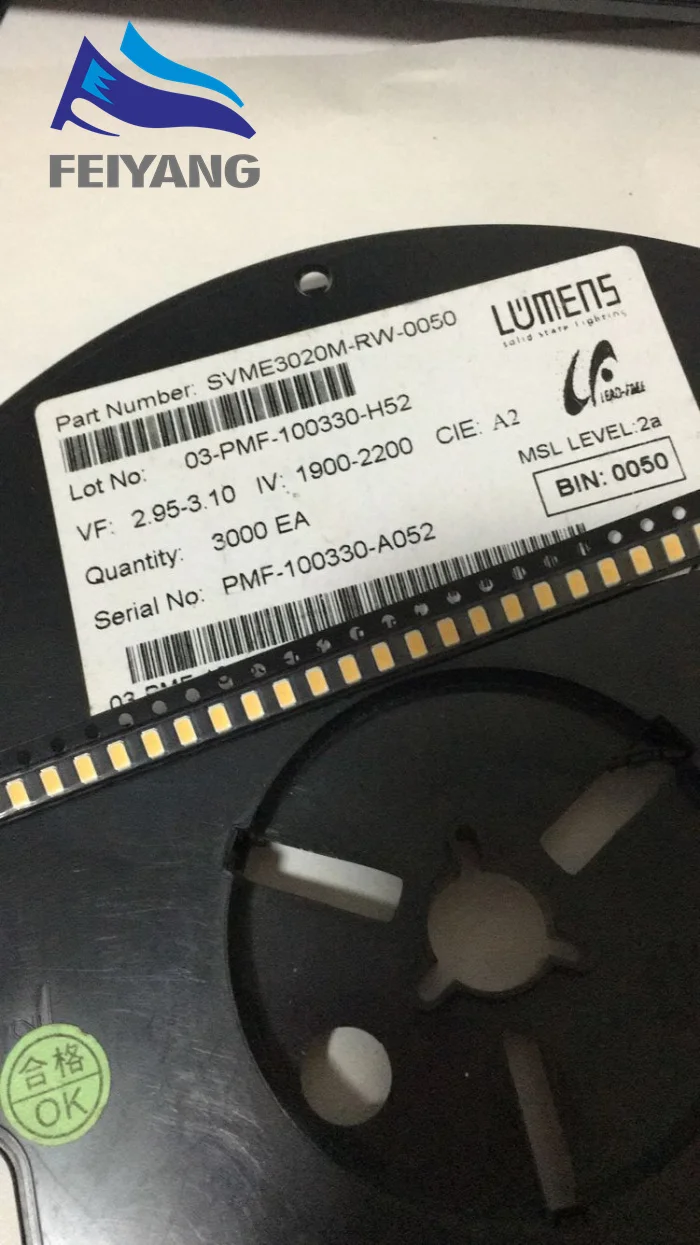 

3000pcs LUMENS LED Backlight 0.5W 3V 3020 3021 3022 Cool white LCD Backlight for TV TV Application SVME3020M-RW-0050