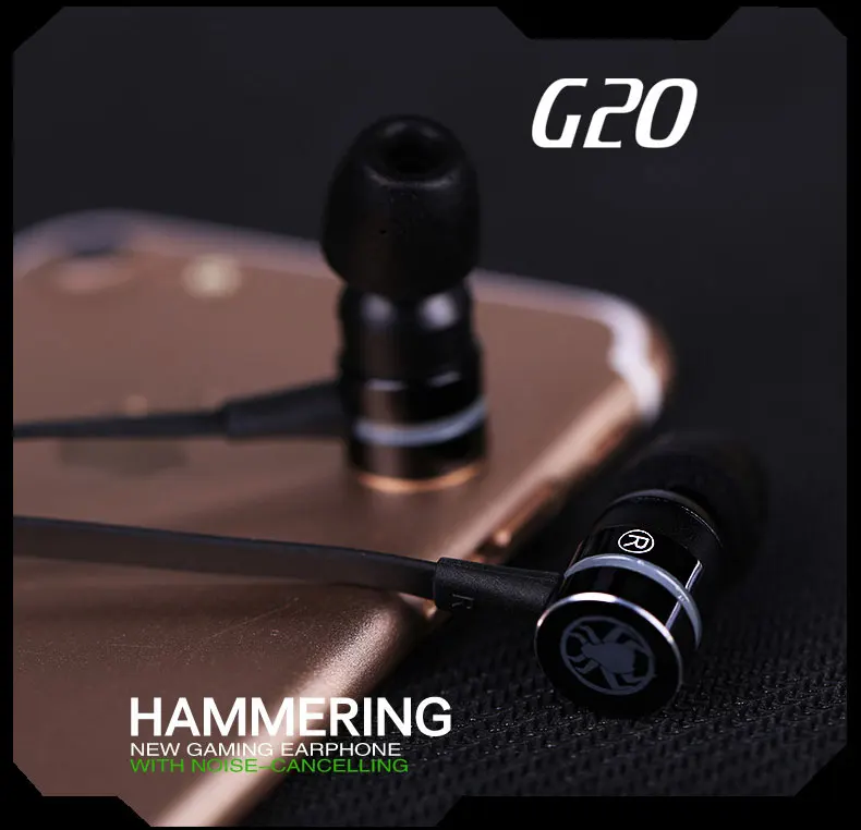 Hongsund G20 In-Ear Pro Gaming Headset Шум шумоподавления стерео бас наушники с микрофоном для сотовый телефон, ПК ноутбук pk Молот V2