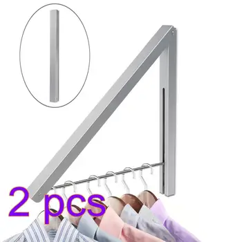 

2pcs Alumimum Wall Adjustable Clothes Hanger Rack Bracket for Laundry Organization Closet Storage System