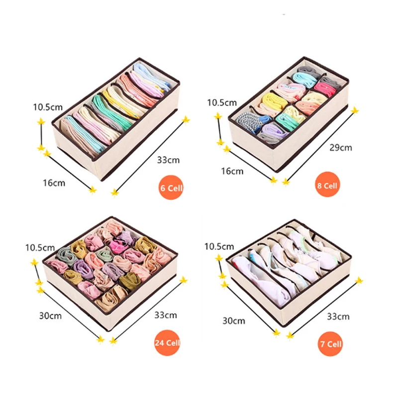 Foldable Non-Woven Storage Boxes Set Ties Bra Socks Draw Divider Container For Underwear Organizer Home Storage Box Foldable Non-Woven Storage Boxes Set Ties Bra Socks Draw Divider Container For Underwear Organizer Home Storage Box