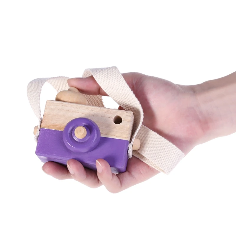 Wooden Toy Camera Kids Creative Neck Hanging Rope Toys Photography Prop Gift