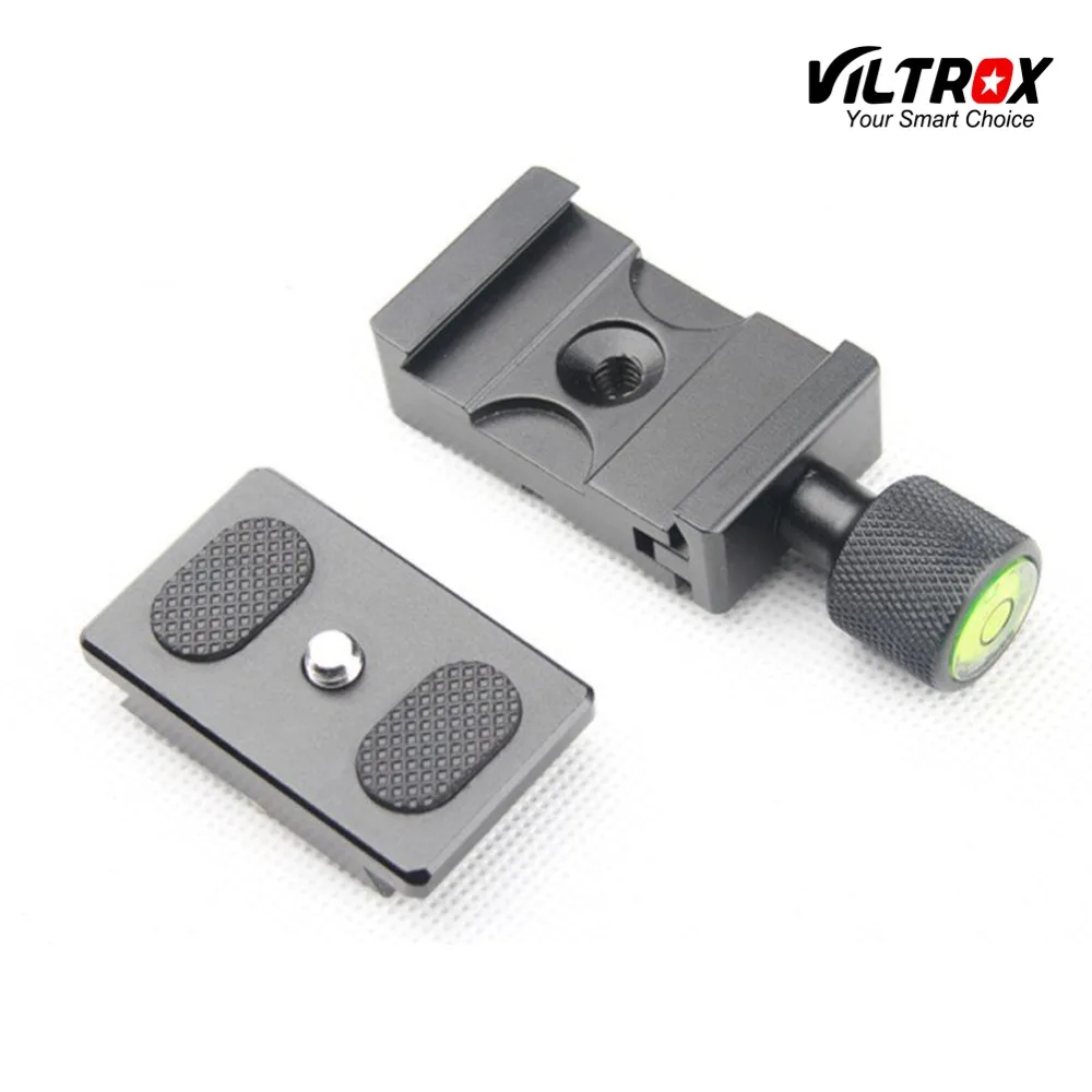 Viltrox 1/4" Screw Quick Release Plate +Clamp Adapter Mount+Bubble Level for Camera Tripod