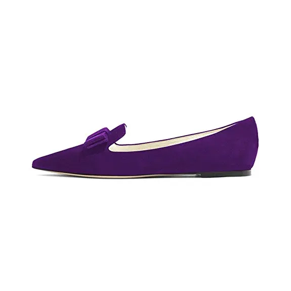Оригинальное предназначение; Новинка; элегантные женские туфли на плоской подошве с острым носком; туфли на плоской подошве; цвет черный, синий, фиолетовый, бордовый; женская обувь; большие размеры США 4-15 - Цвет: EF08793