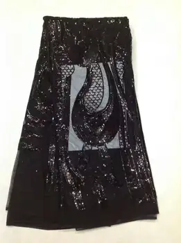 

African Lace Fabric French Sequins Net Lace High Quality African Sequin Lace Fabric for 2019 French Sequin Fabric for sewing