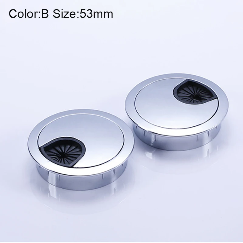 Dropshipping Desk Cable Hole Cover Zinc Alloy Base Table Wire Outlet Port Computer Grommet Surface Line Box MDP66 - Цвет: B 53mm