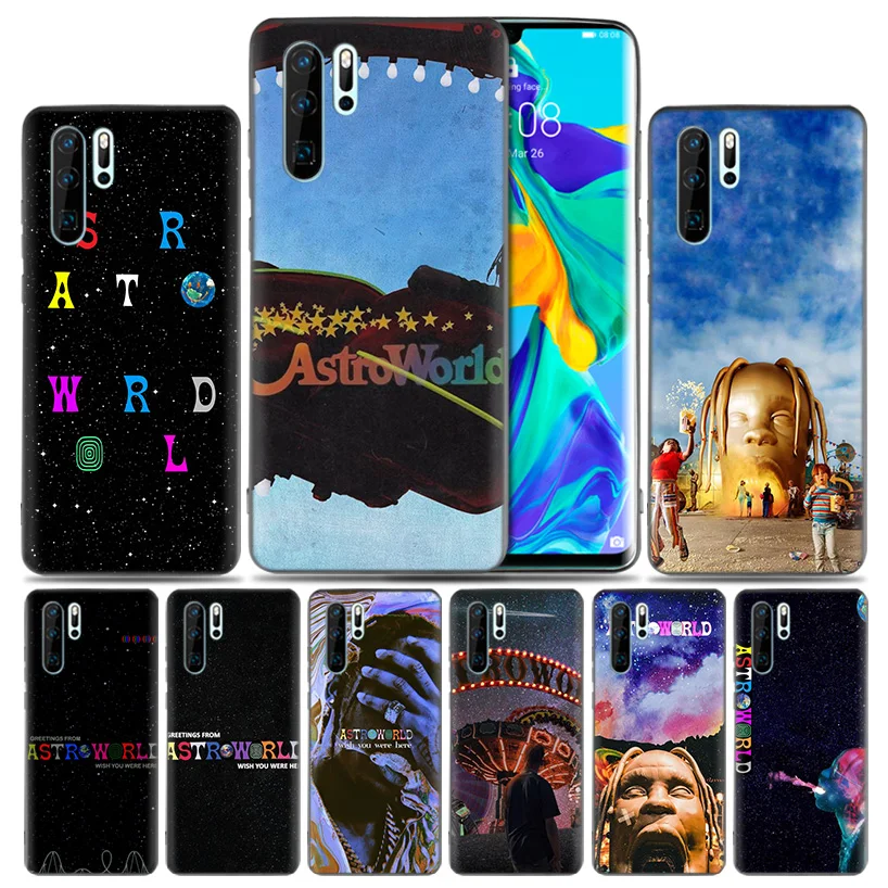 

Fashion Soft Fitted Case For Huawei P30 P20 P10 lite Pro P Smart 2019 + Plus View 20 Nova 4 4E Cover travis scott astroworld