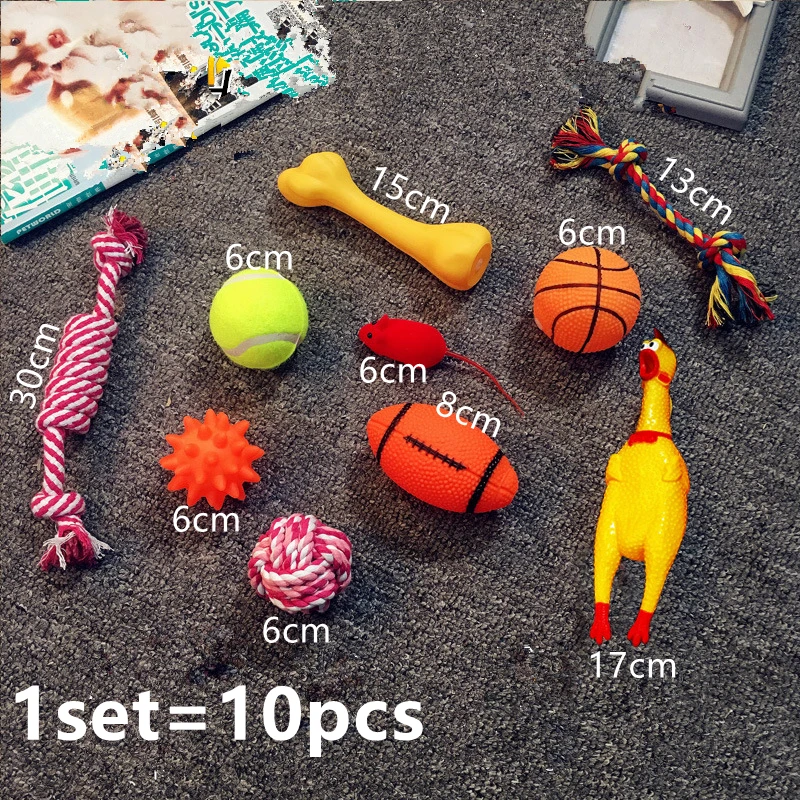 10PCS Набор, щенок, собака, жевательные игрушки для питомцев, подарочный набор, игрушки для питомцев из веревки, прочный хлопок, чистые зубы для маленьких и средних собак, игрушки для кошек, товары для домашних животных - Цвет: 10PCS