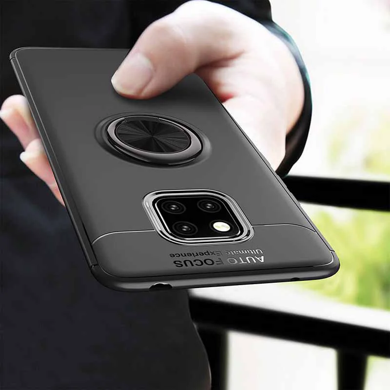 

For Huawei Mate 20 Pro Case Soft Silicone Finger Ring Phone Bag For Huawei Mate 20 Lite Case Business Cover For Huawei Mate 20 X