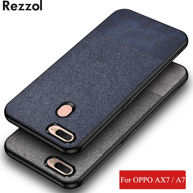 

For OPPO A7 Case AX7 Cover Fabric Cloth Hard PC Back Cover For OPPO AX7 A7 Rezzol original Shockproof Phone Case Fundas