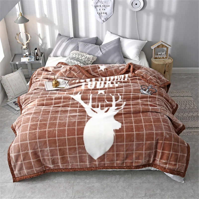 

1.8 kg Raschel Blanket Air Conditioning Blanket Fit For Sofa / Bed / Plane Travel 1.5M Home Textile Adult Children Blanket