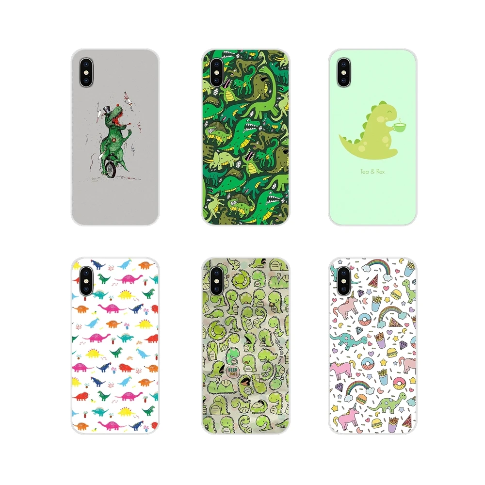 Transparent TPU Shell Covers For Huawei Mate Honor 4C 5C 5X 6X 7 7A 7C 8 9 10 8C 8X 20 Lite Pro cartoon kawaii Dinosaurs pattern | Мобильные