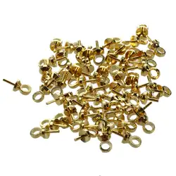 50 шт DIY Бейл Pin жемчужный с драгоценными камнями тарелка в виде крышки ювелирные изделия разъем (золото)