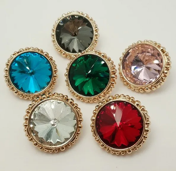 

10 pieces New High grade Fashion Rhinestone jacket buttons Accessories Overcoat coat Sweater shirt Button 21mm Free shipping