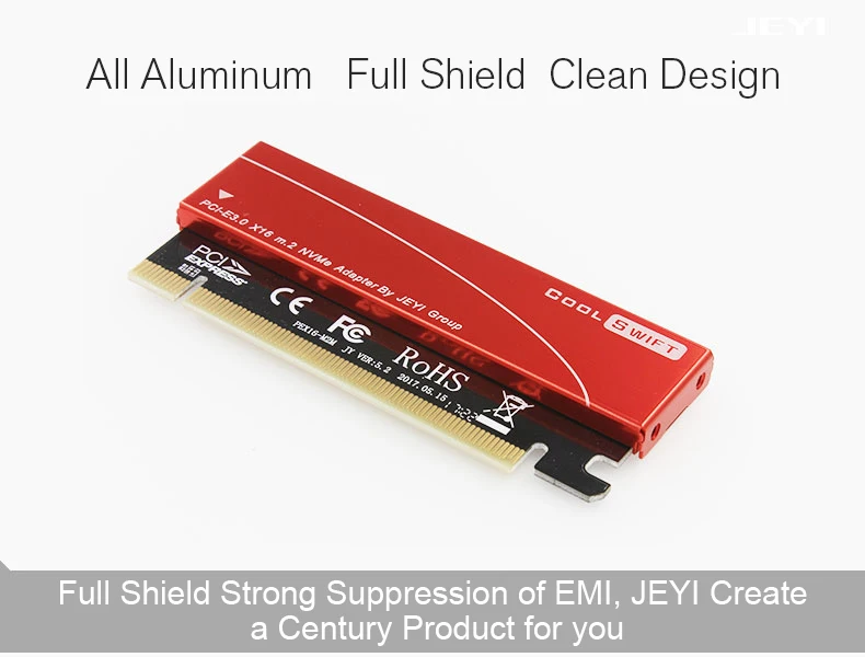 JAYI Cool Swift NVME M.2 X16 PCI-E Пылезащитная Сборная Панель 2280 Алюминиевый Лист Золотые Прутки Термальность Силиконовая Вафельная Система Охлаждения