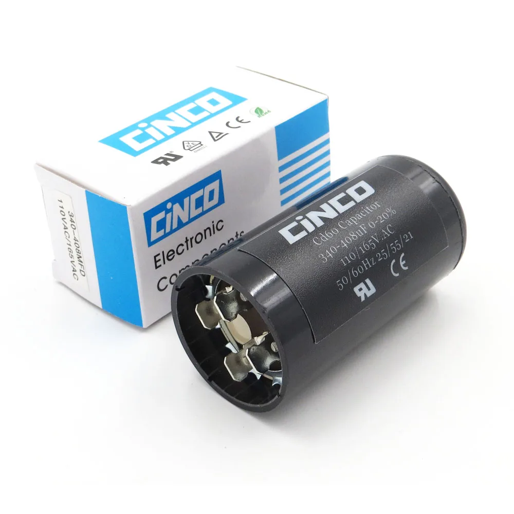 

340-408uF 110V 125V 165V CD60 Motor Start Capacitors Motor Starting 340-408 mfd uf mf Compressor HVAC Electrolytic 110VAC 125VAC