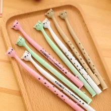 Pequeño tamaño lindo Kawaii dibujo gato pluma 0,5 MM negro tinta Gel bolígrafo para escuela escritura Oficina papelería suministros(China)