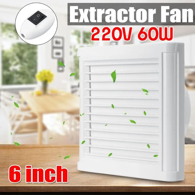 

60W 4/6 Inch Exhaust Fan+Controller High Speed Low Noise Toilet Kitchen Bathroom Window Ceiling Wall Small Ventilator Extractor