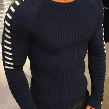 

Fashion O-Neck Long Sleeve Knitting Men Sweater Casual Slim Fit Pullover Top new