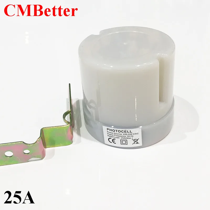 CMBetter автоматического Автоматическое включение/выключение фотоэлемент переключатель уличного света AC 220 В переменного тока, 50-60 Гц 25A фотопереключатель фотоэлемент для освещения переключатель