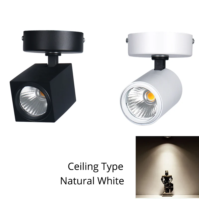 12W LED Track Light CREE Square Rail Spot Light Clothing Shoes Shop Home Kitchen Track Lighting System Spotlights Ceiling Lamps - Испускаемый цвет: Ceiling Nature White