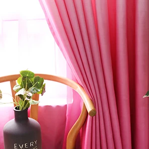 Плотные Шторы с градиентом розового и красного цветов для гостиной, кухни, тюлевые шторы для спальни, оконные шторы с затемнением, 75% ткань, драп, SW-579 - Цвет: Curtain 1pc
