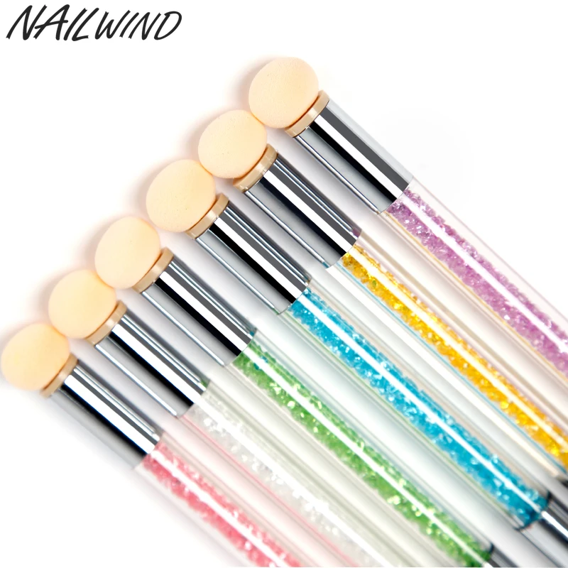 

ROSALIND 1PCS Sponge Double-ended Nail Art Gradient Shading Dotting Painting Pen Rhinestones Gel UV Brush Tools Manicure