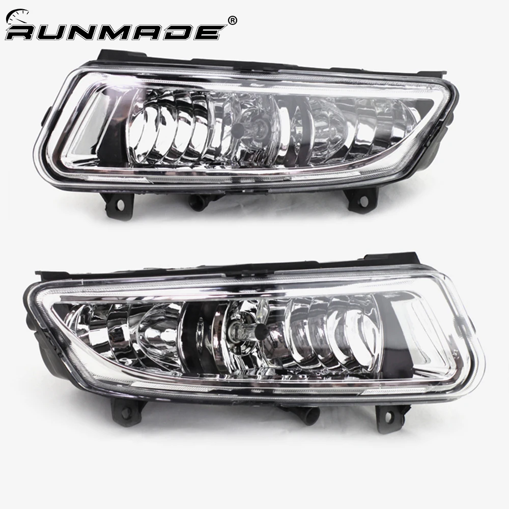 

runmade Left Right Front Lower Bumper Fog Lights Assembly for 2009-2013 VW Polo MK5 6R/6C Facelift 6R1941061 6R1941062