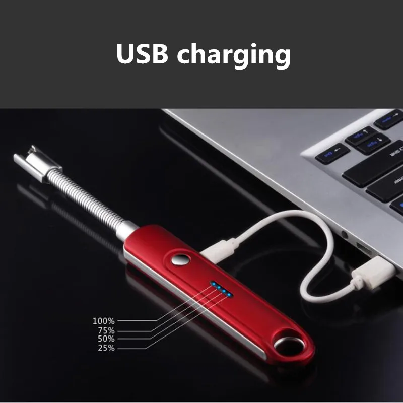 Креативный пистолет для поджига для барбекю USB зарядка электронные сигареты Зажигалка перезаряжаемый ветрозащитный негорящий электрические зажигалки