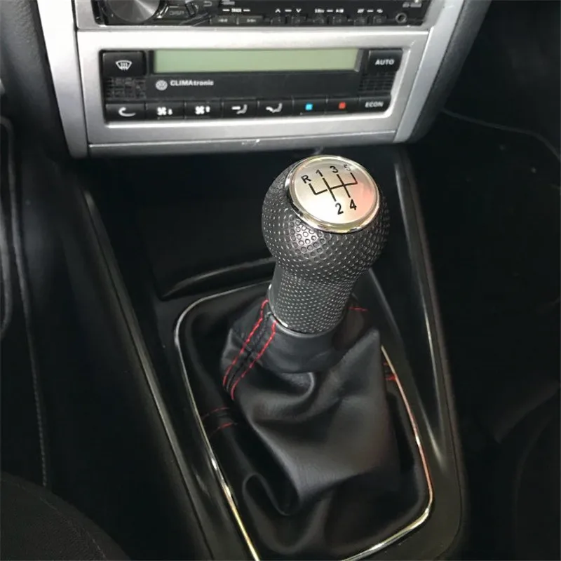 Ручка переключения рулевого механизма автомобиля серебряная крышка 12 мм/23 мм с кожаный чехол переключателя передач Крышка ботинка воротник рамка для Volkswagen VW Golf 4 MK4 GTI Jetta Bora
