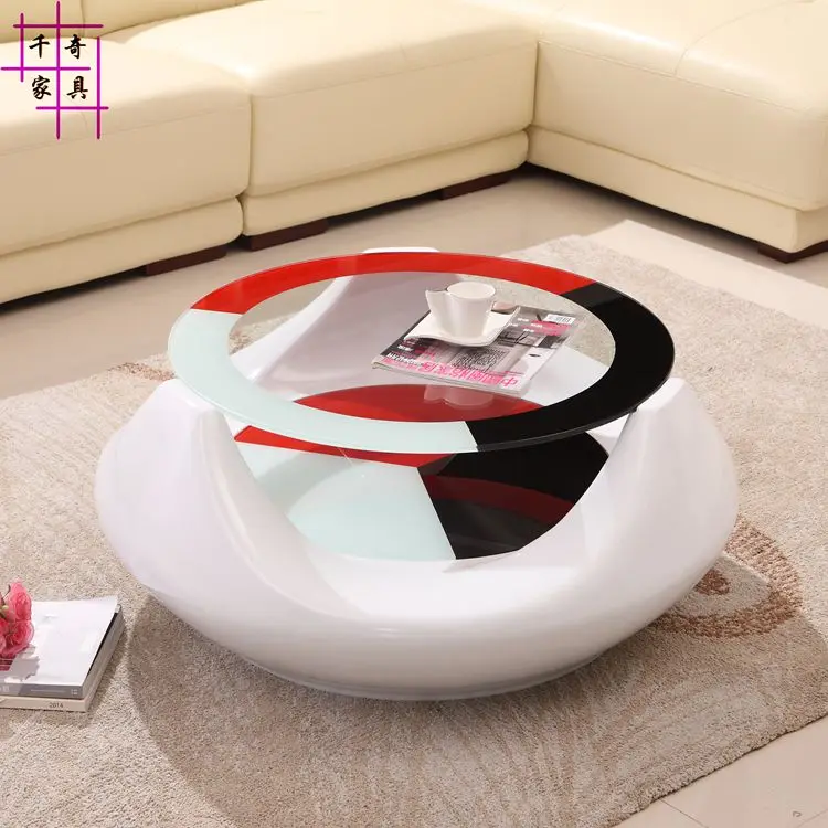Hollow out of tea table. Creative living room toughened glass tea table. Round tea table Hollow out of tea table. Creative living room toughened glass tea table. Round tea table