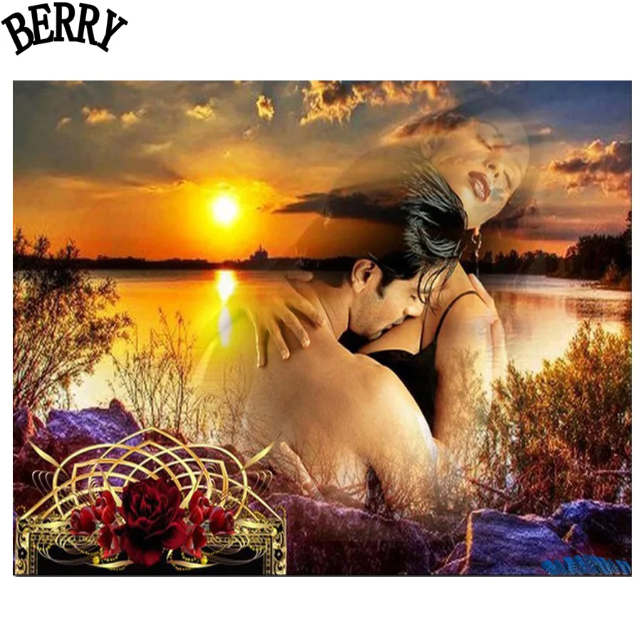 

DIY 5D Diamond Embroidery sunset Lovers Diamond Painting cross stitch Full Diamond Mosaic Needlework Crafts Home Paintings