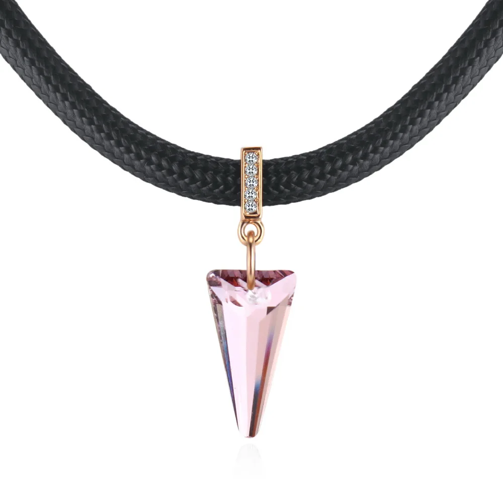 BAFFIN Спайк бусины кристаллы от Swarovski Чокеры ожерелья для женщин Ретро Винтаж посеребрянное ожерелье модные вечерние ювелирные изделия - Окраска металла: Light Purple Gold