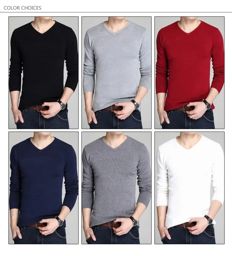 Мужские свитера модная брендовая одежда тонкий вязаный мужской s свитер и Пуловеры Блузка Повседневная С v-образным вырезом Pull Homme Sueter Топы