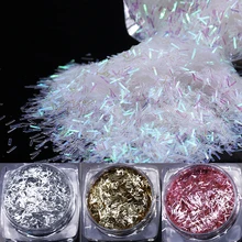 Красочные полосы белый блеск блестка полосатый хлопья маникюр Дизайн ногтей украшения 12 цветов полосатая форма ногтей блестки