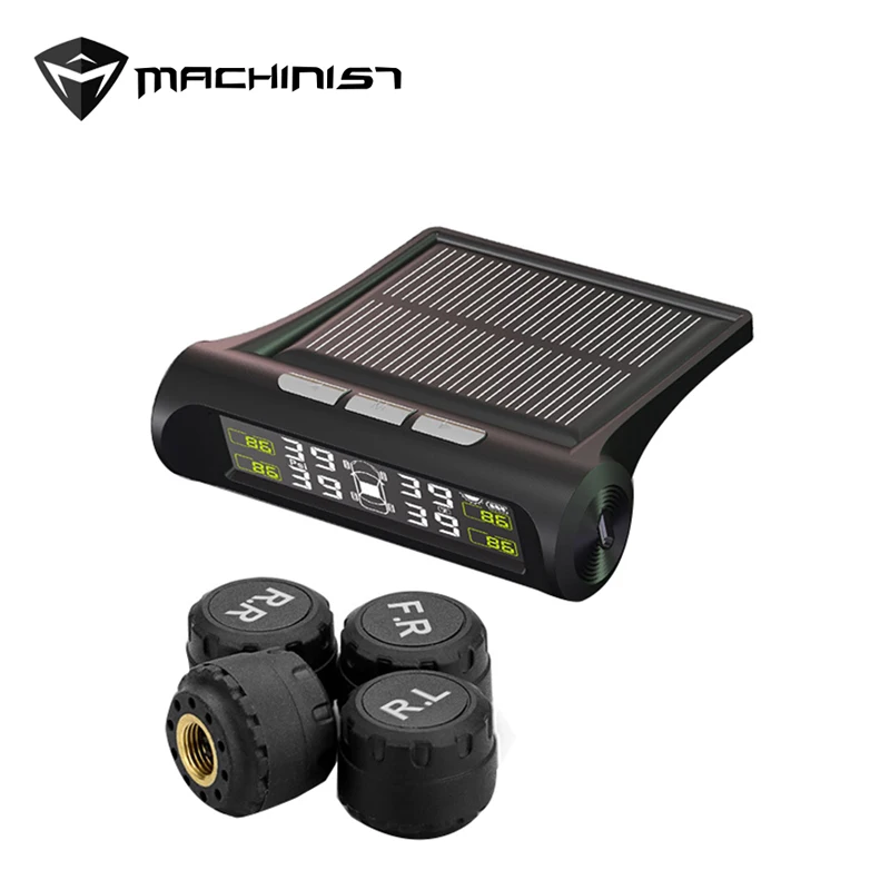 

Solar Power Charging Car TPMS Tyre Pressure Monitoring Smart System Digital LCD Display Auto Security Alarm Testing Systems