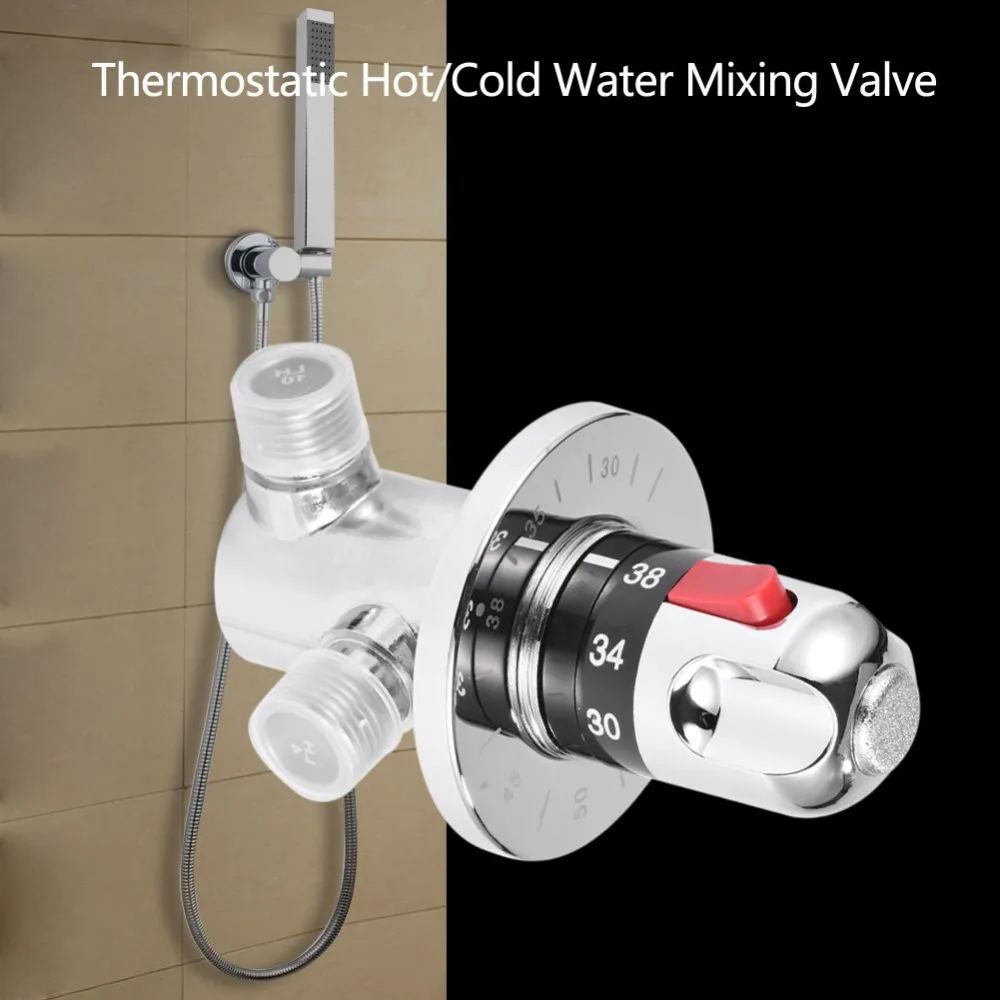 

Adjustable Thermostatic Mixer Valve Brass Water Mixer Hot/Cold Water Mixing Temperature Control Valve For Home Water Heater