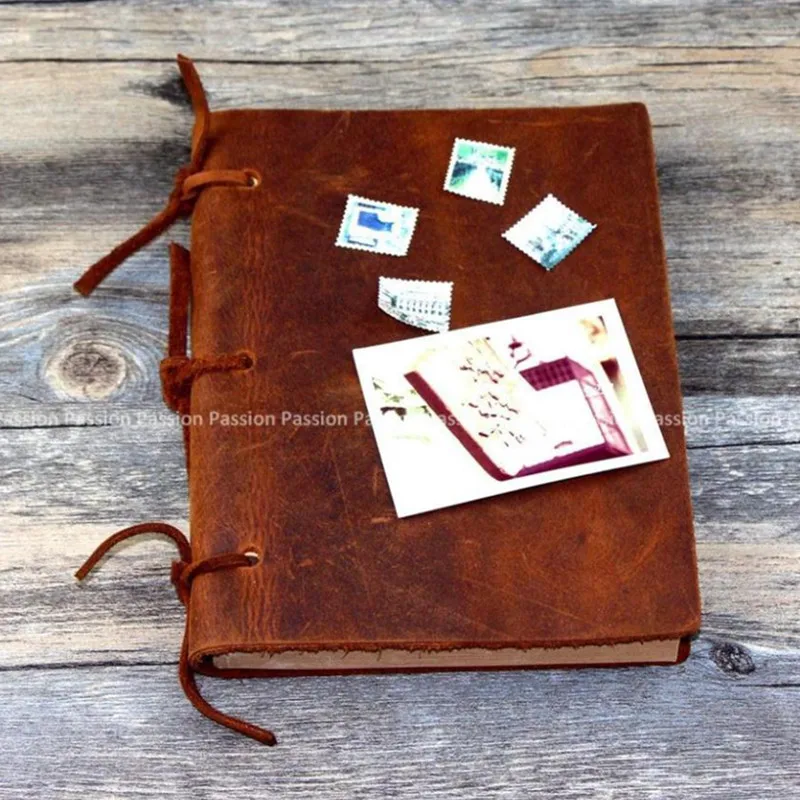 

vintage Blank Diaries Journals notebook note book rope traveler thick genuine leather caderno espiral weekly planner death