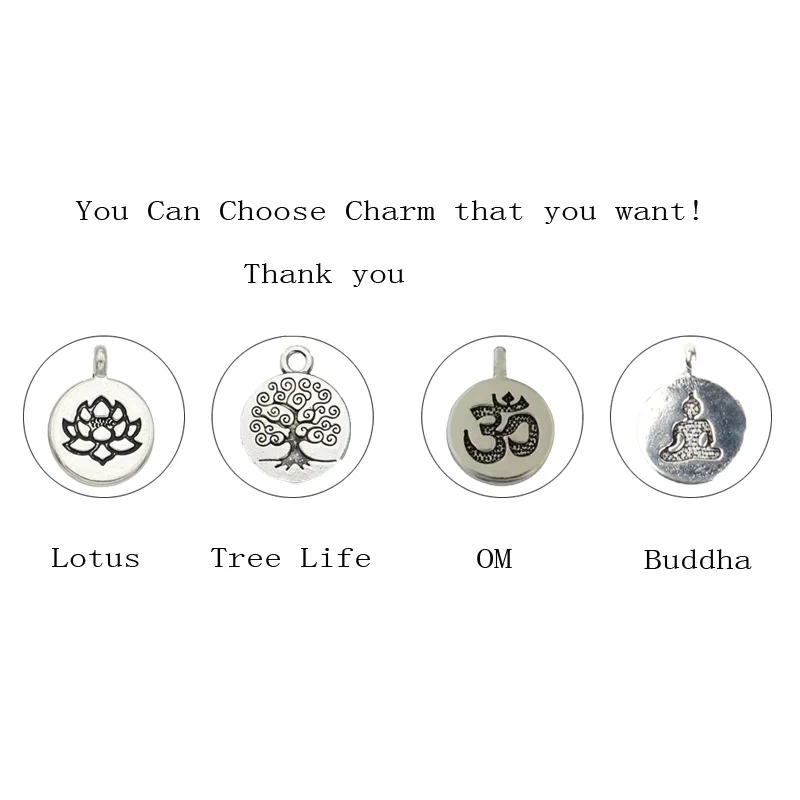 108 шт. браслет Mala Beads из натурального камня черный агат бирюзовые бусины